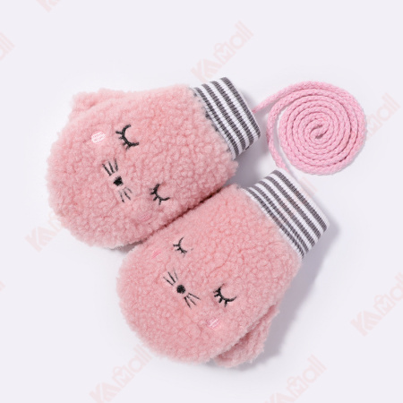 mittens plush pink gloves for kids